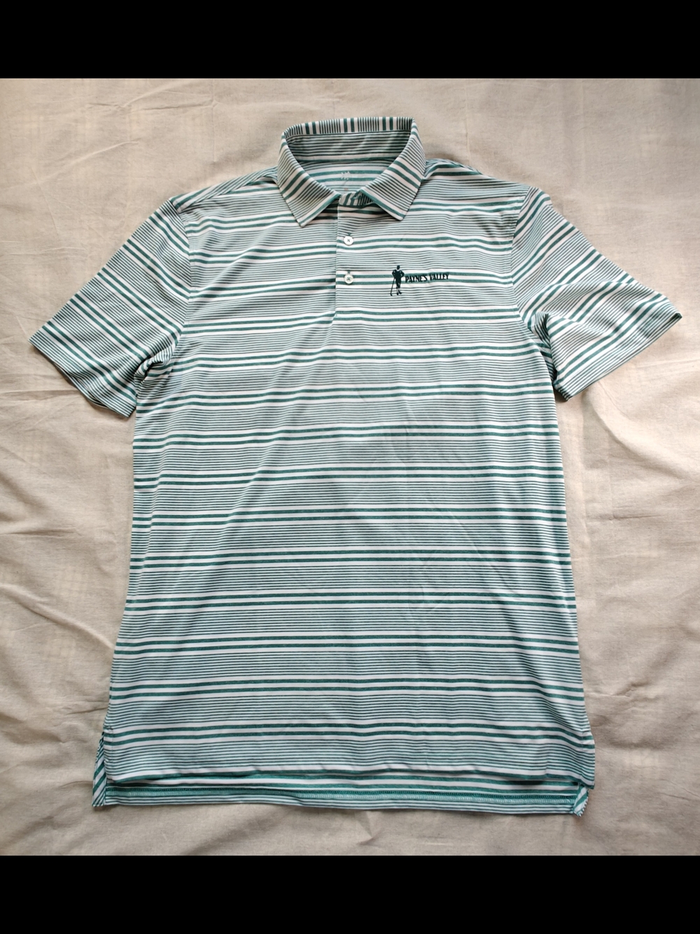 Southern Tide men's striped performance polo shirt Payne's Valley size M